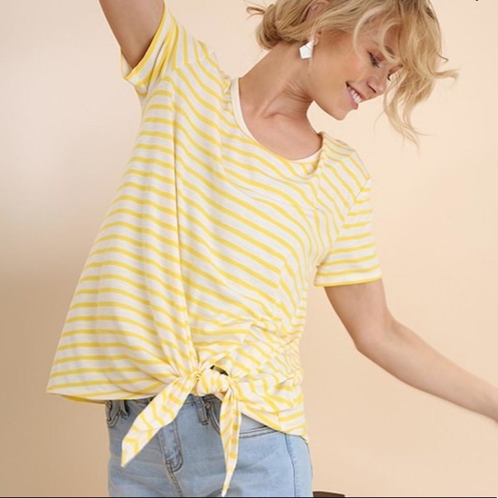 Umgee Striped Knot Top